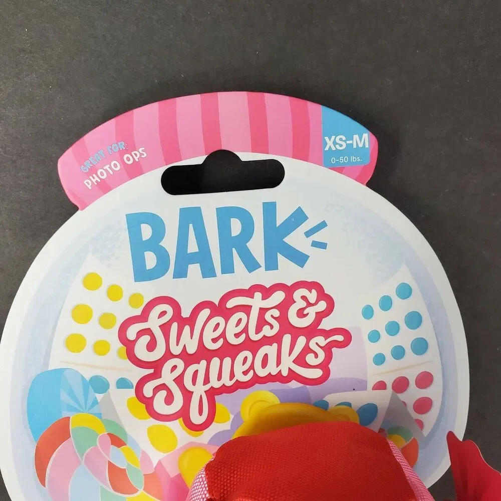 Bark Dog Toy ASMR Crinkle Squeaks Sweets XS Medium Ring Pup Candy Gift Idea